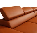 Milano I Ecksofa 270x180 cm – Modernes Ecksofa mit verstellbaren Kopfstützen, Echtleder L-6 - Ziegel