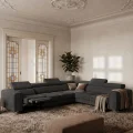 Ecksofa Orion I Relax mit Schlaffunktion und verstellbaren Kopfstützen im Glamour-Stil - Stoff Moly 97, Dunkelgrau.jpg