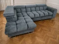 Ecksofa 260x170 cm Aspen Mini mit Schlaffunktion, verstellbare Kopfstützen und Bettkasten