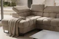 Ecksofa 260x170 cm Aspen Mini mit Schlaffunktion, verstellbare Kopfstützen und Bettkasten