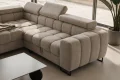 Ecksofa 260x170 cm Aspen Mini mit Schlaffunktion, verstellbare Kopfstützen und Bettkasten