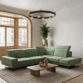 Ecksofa Fiore 265 × 220 cm mit verstellbaren Kopfstützen und T35-Schaum – Stoff Terra 33, Grün.jpg