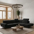 Ecksofa Fiore 265 × 220 cm mit verstellbaren Kopfstützen und T35-Schaum – Stoff Terra 99, Schwarz.jpg