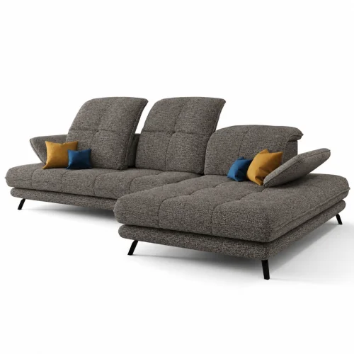 Ecksofa Verde mit verstellbarer Sitztiefe und Kopfteilen im Stoff Aragon 97 - Dunkelgrau.jpg