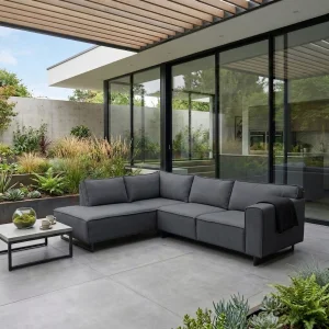 JACK Outdoor Ecksofa wetterfest modern mit wasserabweisender Polsterung, Graphitgrau 