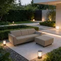 BARI 3-Sitzer Gartensofa mit Hocker wetterfest modernes Design, Olivgrau - Sumba 7055.jpg