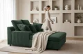 LAZY ONE Chaiselongue im modernen Cord-Look – luxuriöse Liege mit weichen Kissen & Komfortpolsterung - Flaschengrün