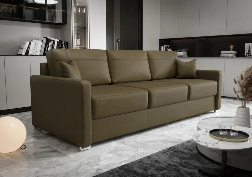 edersofa AVANTI DL Leder Couch mit Schlaffunktion 230 cm - Grün L5
