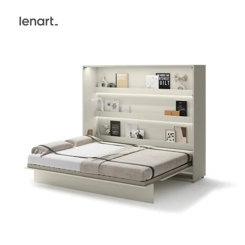 Wandklappbett 160x200 Horizontal Schrankbett Lenart BED CONCEPT Kashmir Beige
