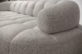 Ecksofa VELPA S Elektrisch Ausfahrbar, Holzbeine WERSAL Stoff Weiß-Schwarz 1