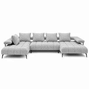 MAGNETIC XL Ecksofa mit Schlaffunktion & elektrischer Sitztiefenverstellung – modernes Design & Komfort, Stoff Bubble 07