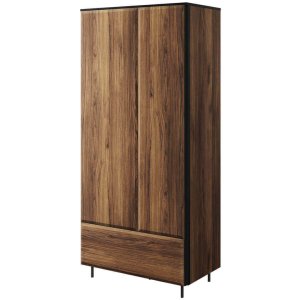 Kleiderschrank BORGA 1  Zweitüriger mit Stange, Regalen und Schublade