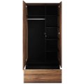 Kleiderschrank BORGA 1 Zweitüriger mit Stange, Regalen und Schublade Anordnung