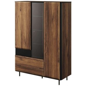 Vitrine BORGA 5 mit Tür Regale und Schublade Schrank Sideboard