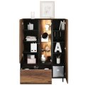 Vitrine BORGA 5 mit Tür Regale und Schublade Schrank Sideboard vorbildliche Ausstattung