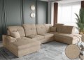 BONO U  Ecksofa mit Schlaffunktion und Bettkasten - Camel