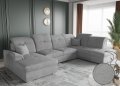 Ecksofa BONO U mit Schlaffunktion, verstellbaren Kopfstützen und Bettkasten – 320x202 cm