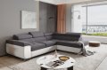 Ecksofa Antonia Grau/Weiß Sawana 05/Soft 17 rechts