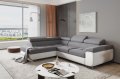 Ecksofa Antonia sawana21 / soft017 Hellgrau/Weiß links