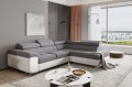 Ecksofa Antonia mit Schlaffunktion, Bettkasten & verstellbaren Kopfstützen – Sawana 21 / Soft 017