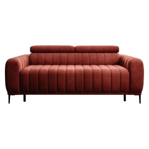 Sofa GANDI Schlafsofa Dreisitzer mit Schlaffunktion ZIEGELROT 2er-Bettsofa