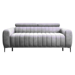Sofa GANDI Schlafsofa Dreisitzer mit Schlaffunktion GRAU 2er-Bettsofa