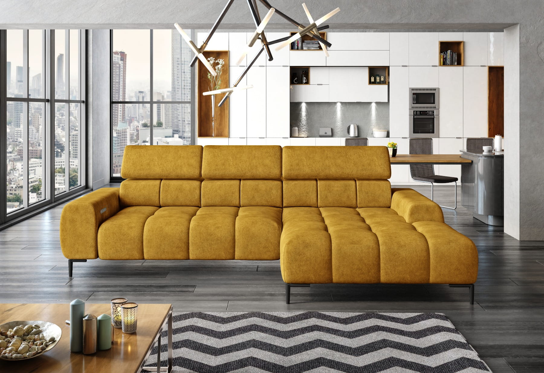 plaza mini ecksofa senf
