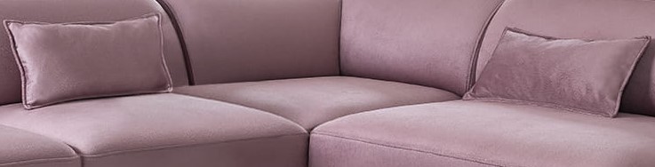 moderner Ecksofa rosa