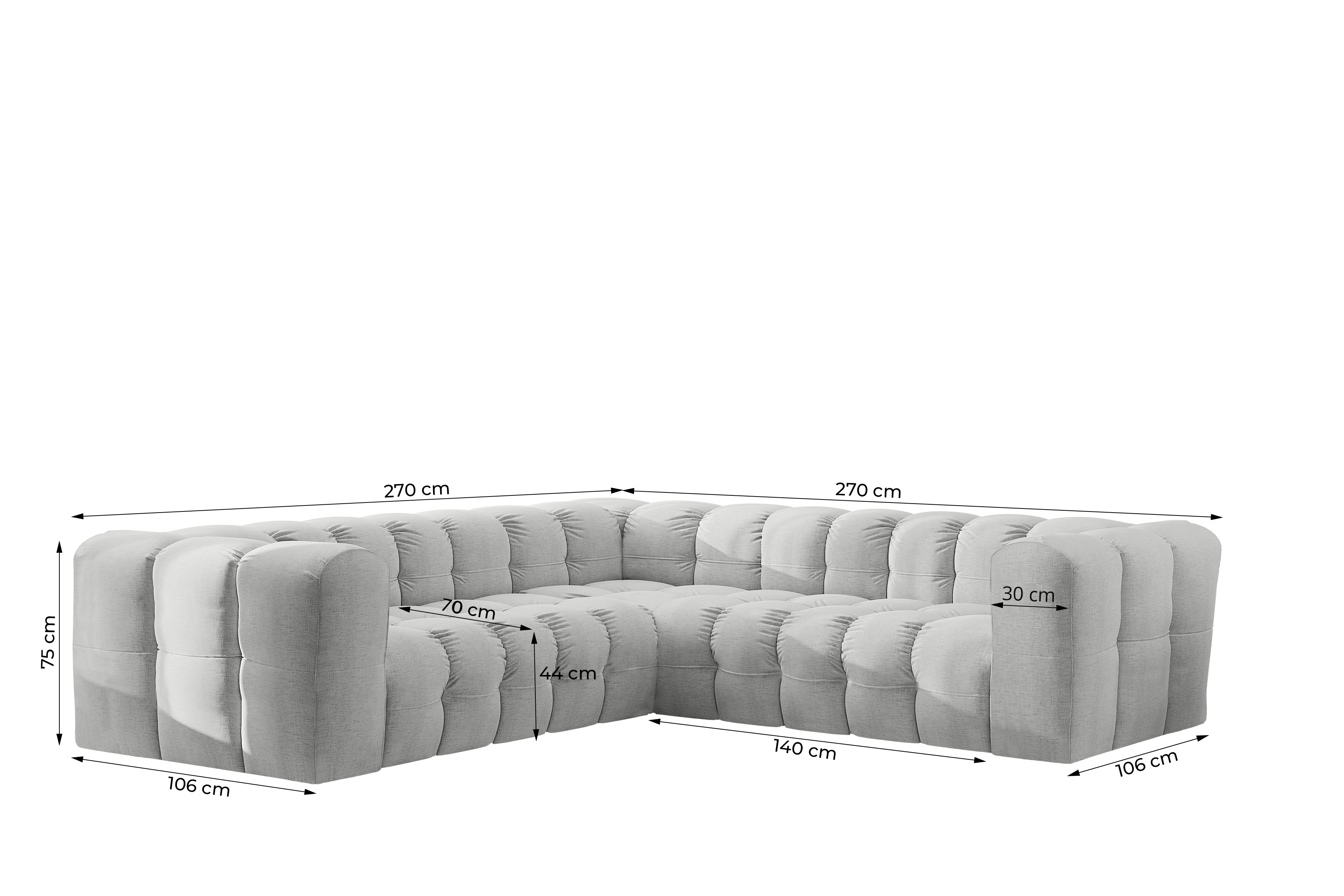 Baloo Corner 270x270 cm Maße