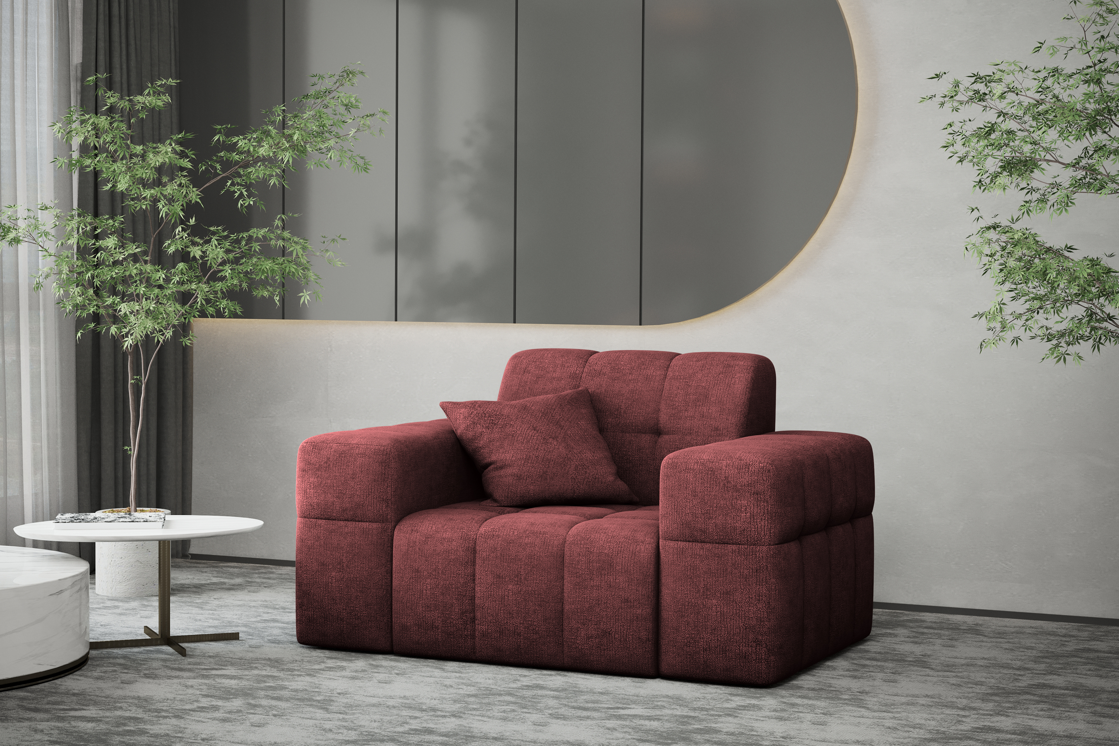 Sofa 1-Sitzer Balia Rotwein