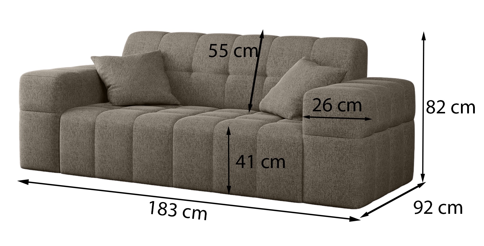 Sofa Balia 2-Sitzer Abmessungen