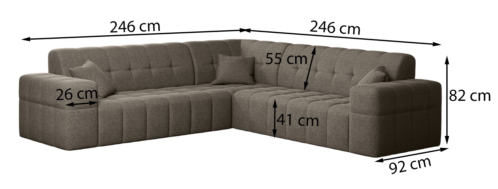 Ecksofa Balia Abmessungen
