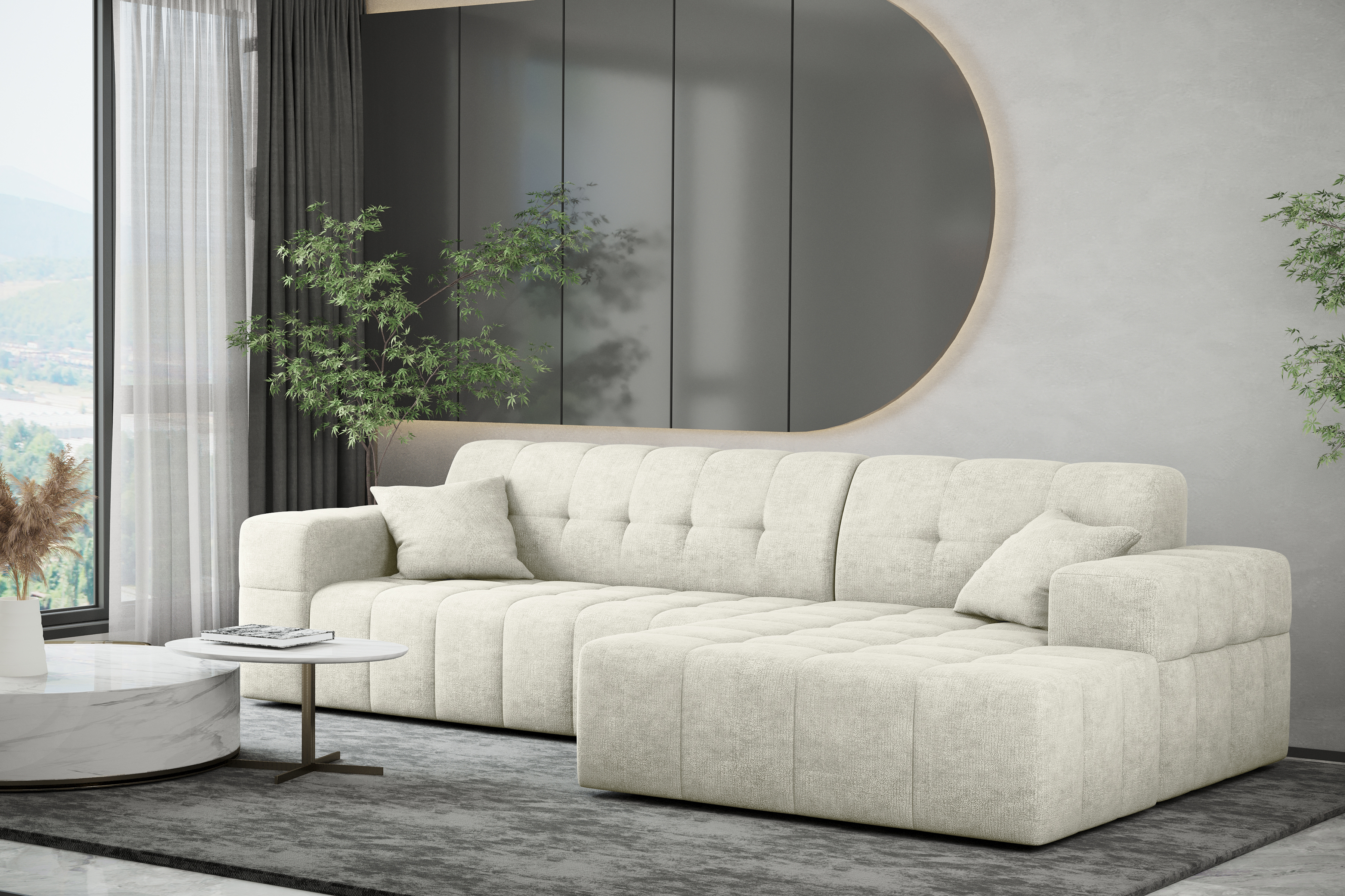 Eksofa L Balia creme