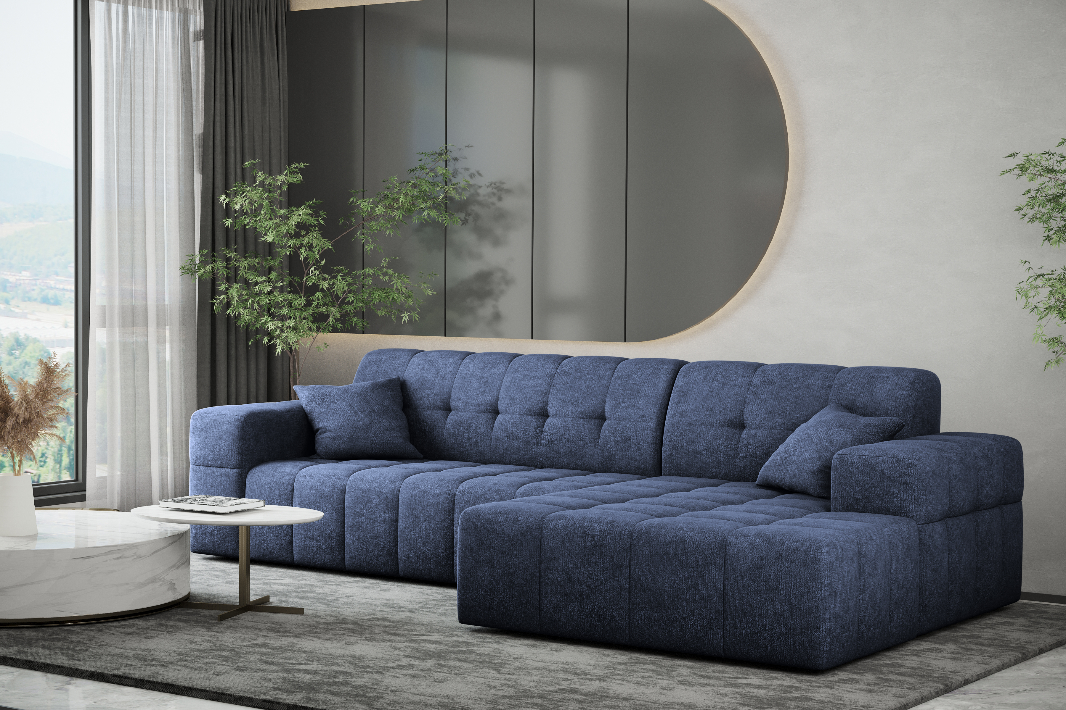 Ecksofa L Balia Dunkelblau