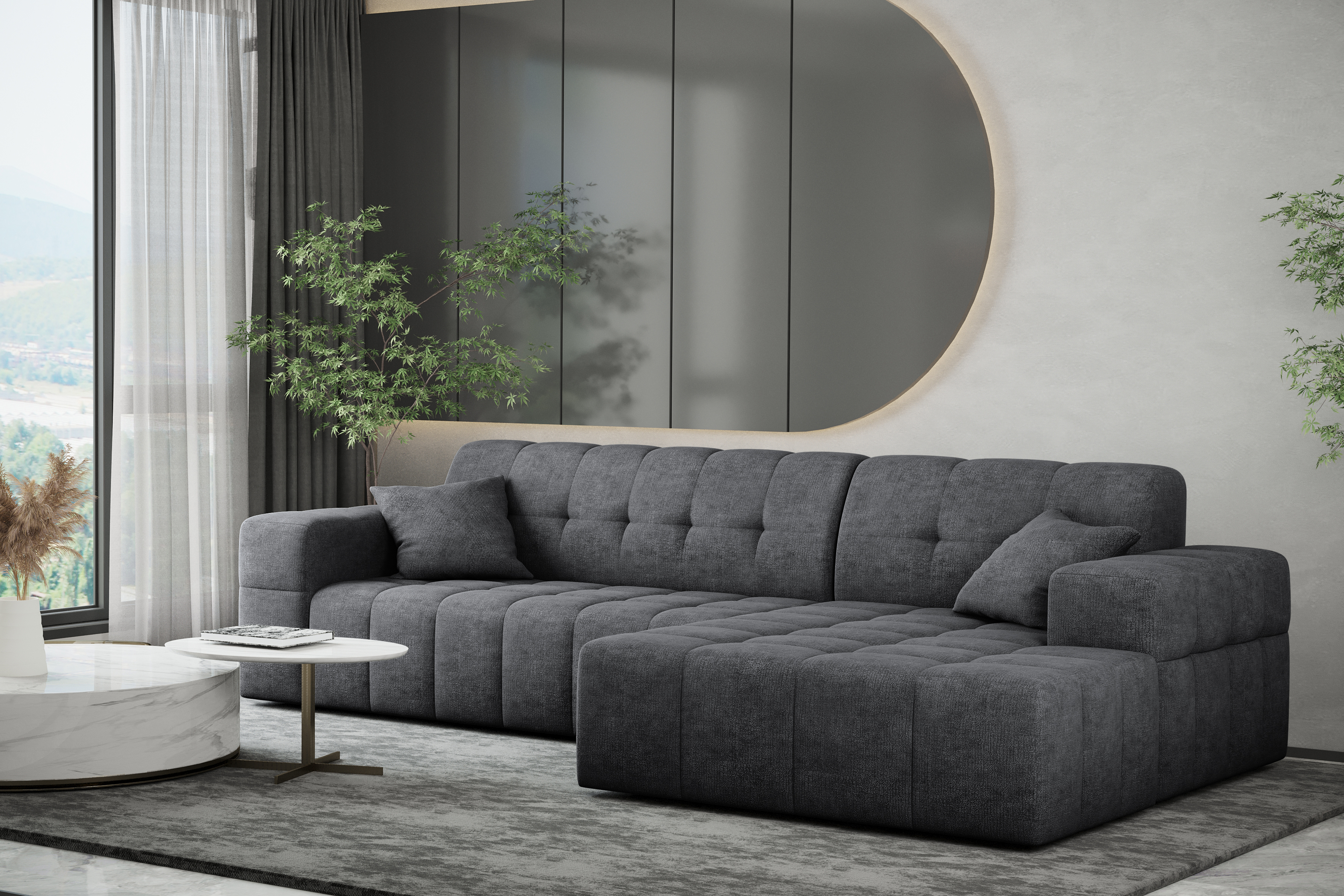 Ecksofa L Balia grau