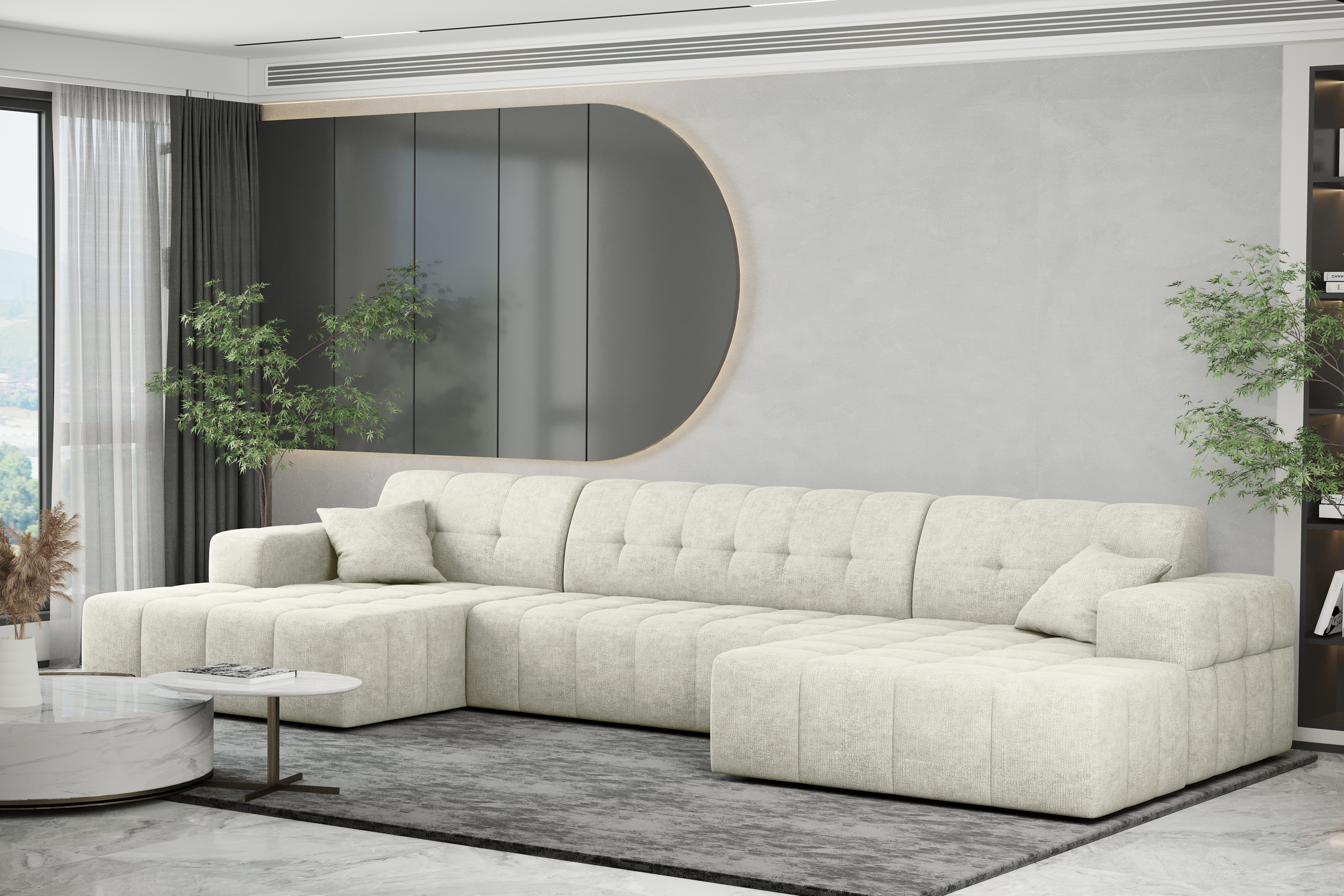 Eksofa U Balia creme