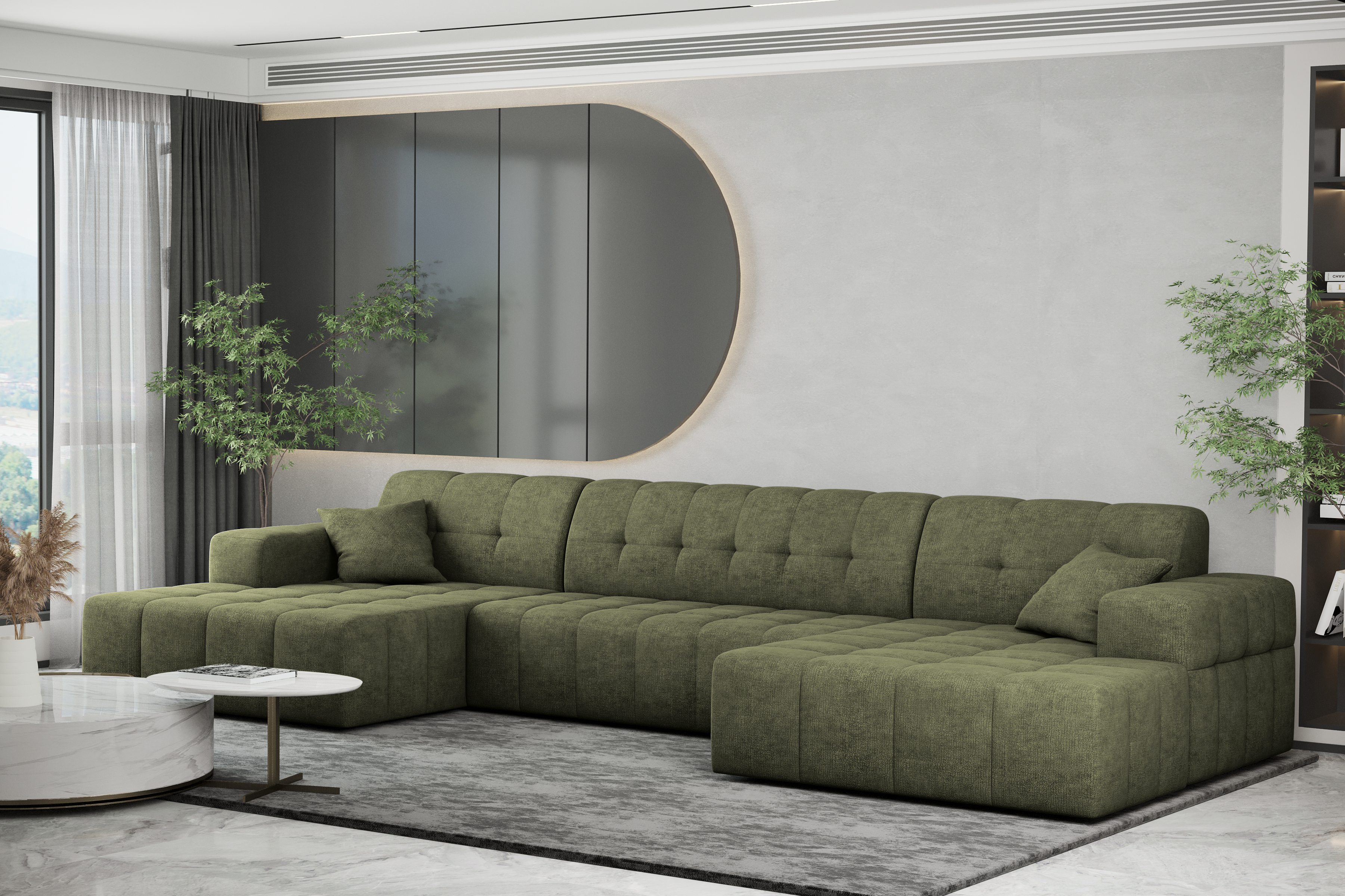 Ecksofa U Balia oliv