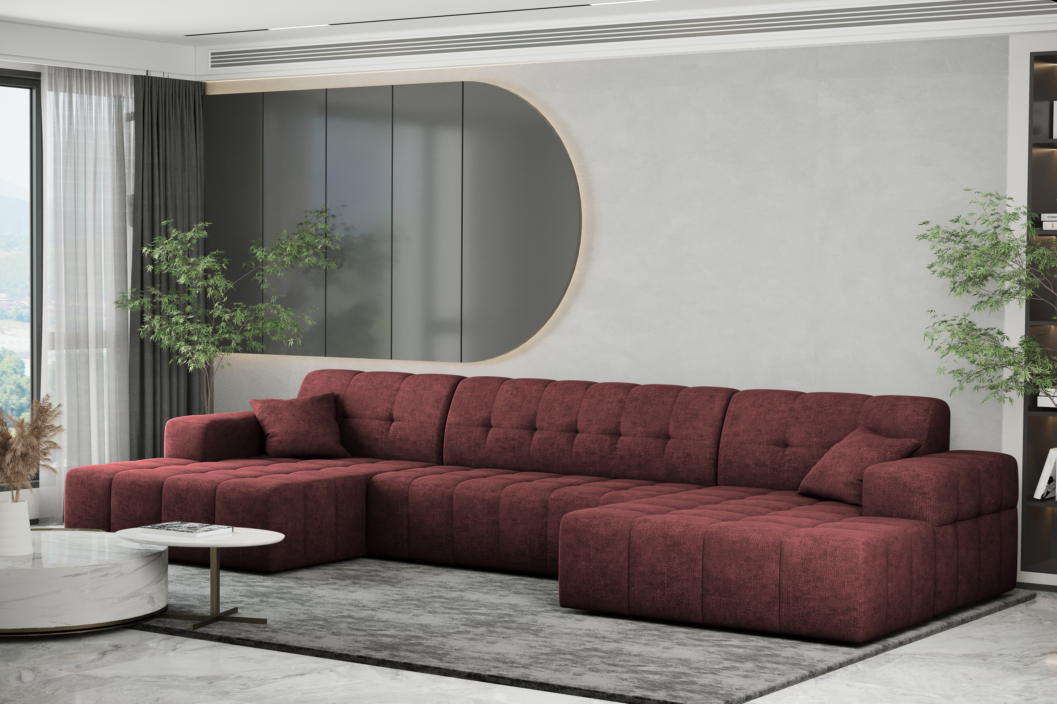 Ecksofa U Balia rotwein
