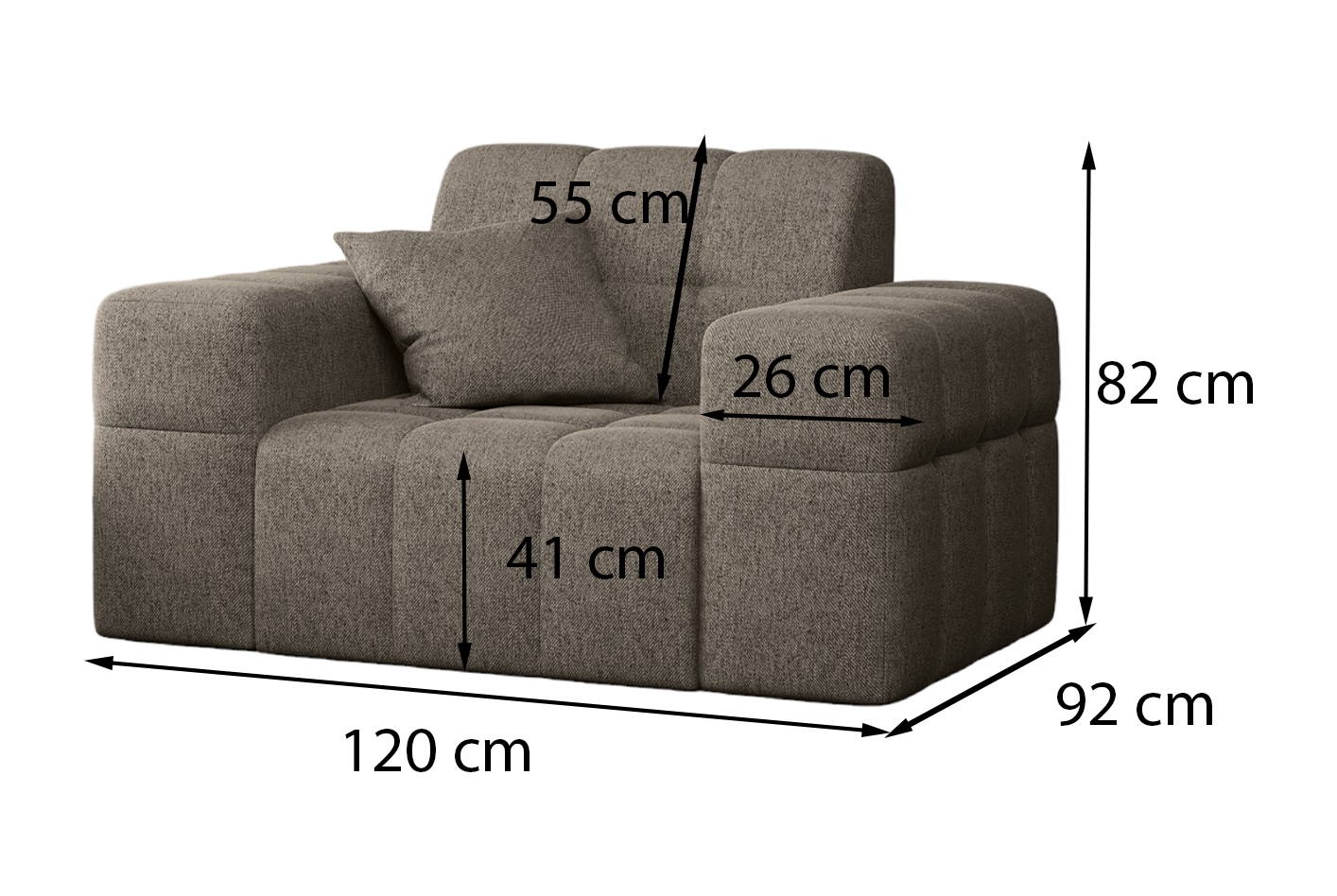 Sessel Balia 1-Sitzer Abmessungen