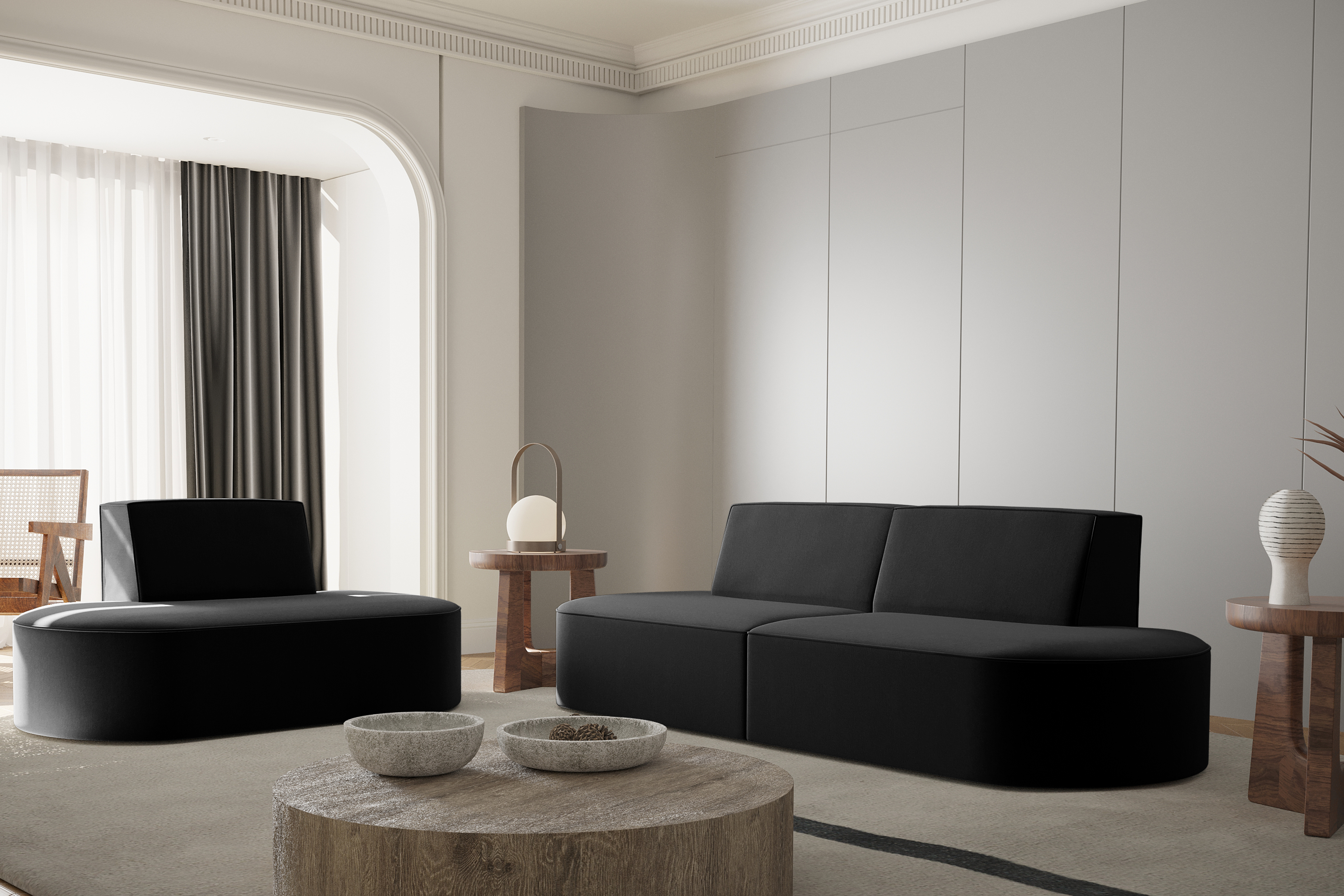 Sessel Dalia 2-Sitzer schwarz
