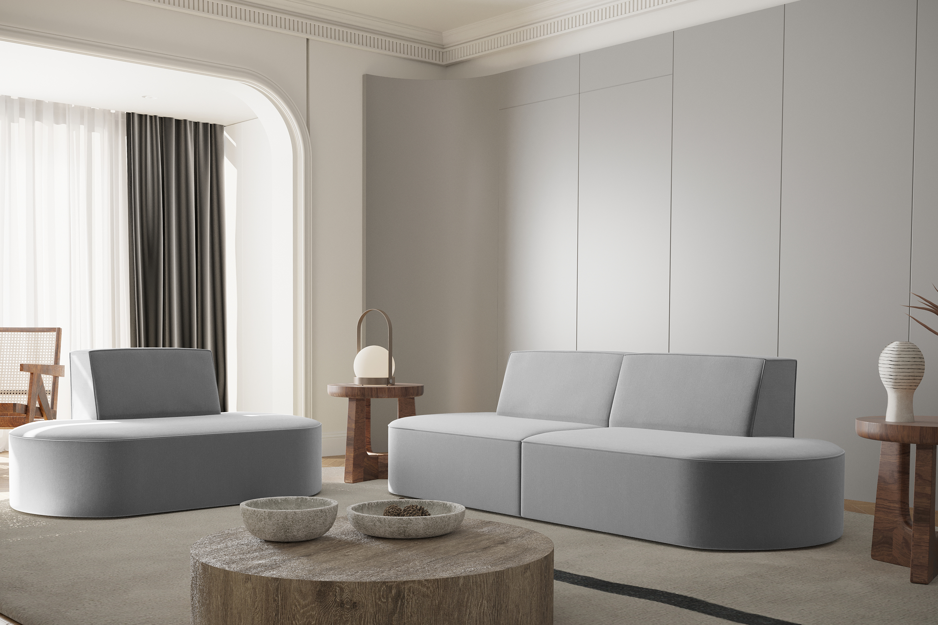 Sessel Dalia 1-Sitzer Grau Dekor