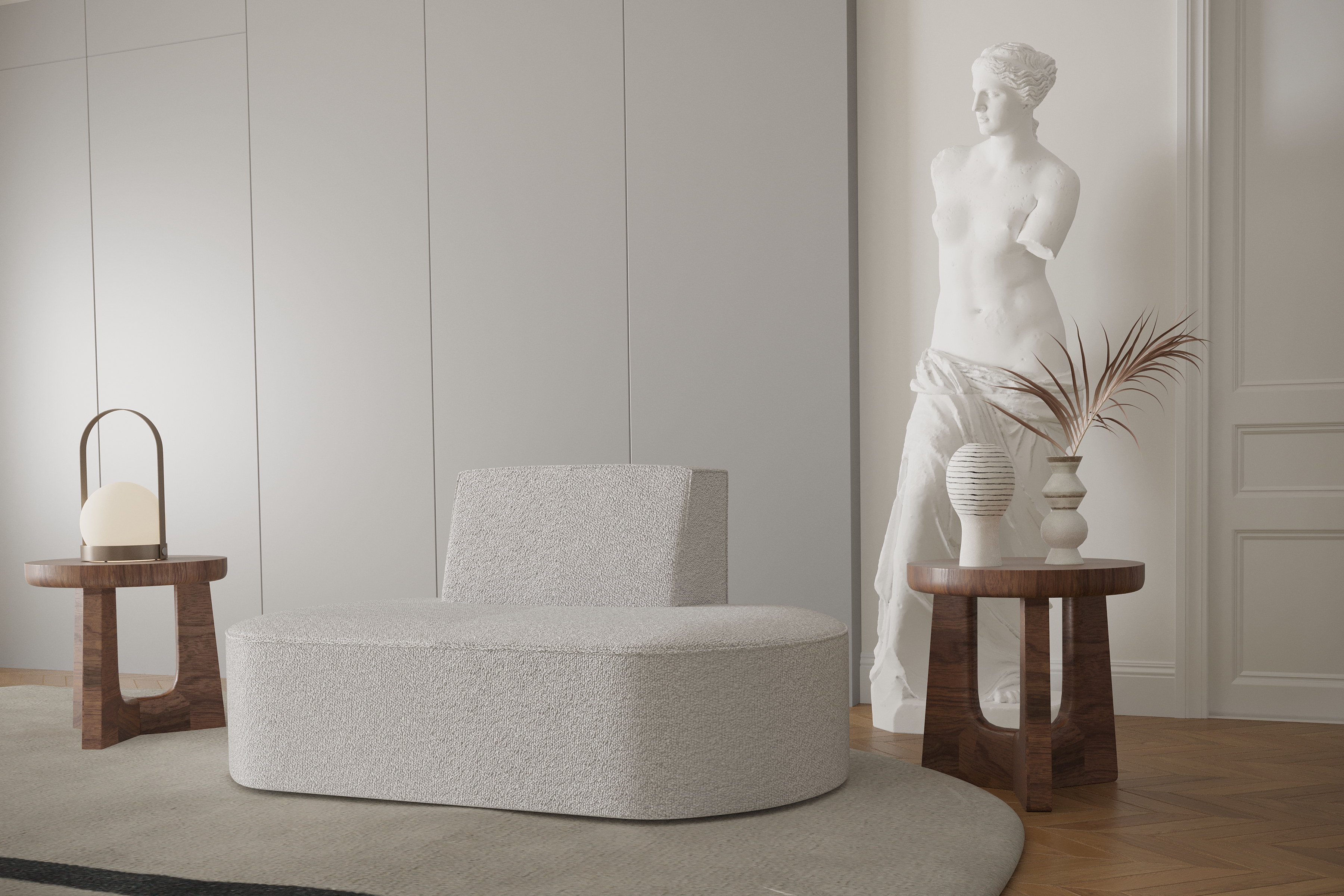 Sofa 1-Sitzer Dalia Creme Boucle