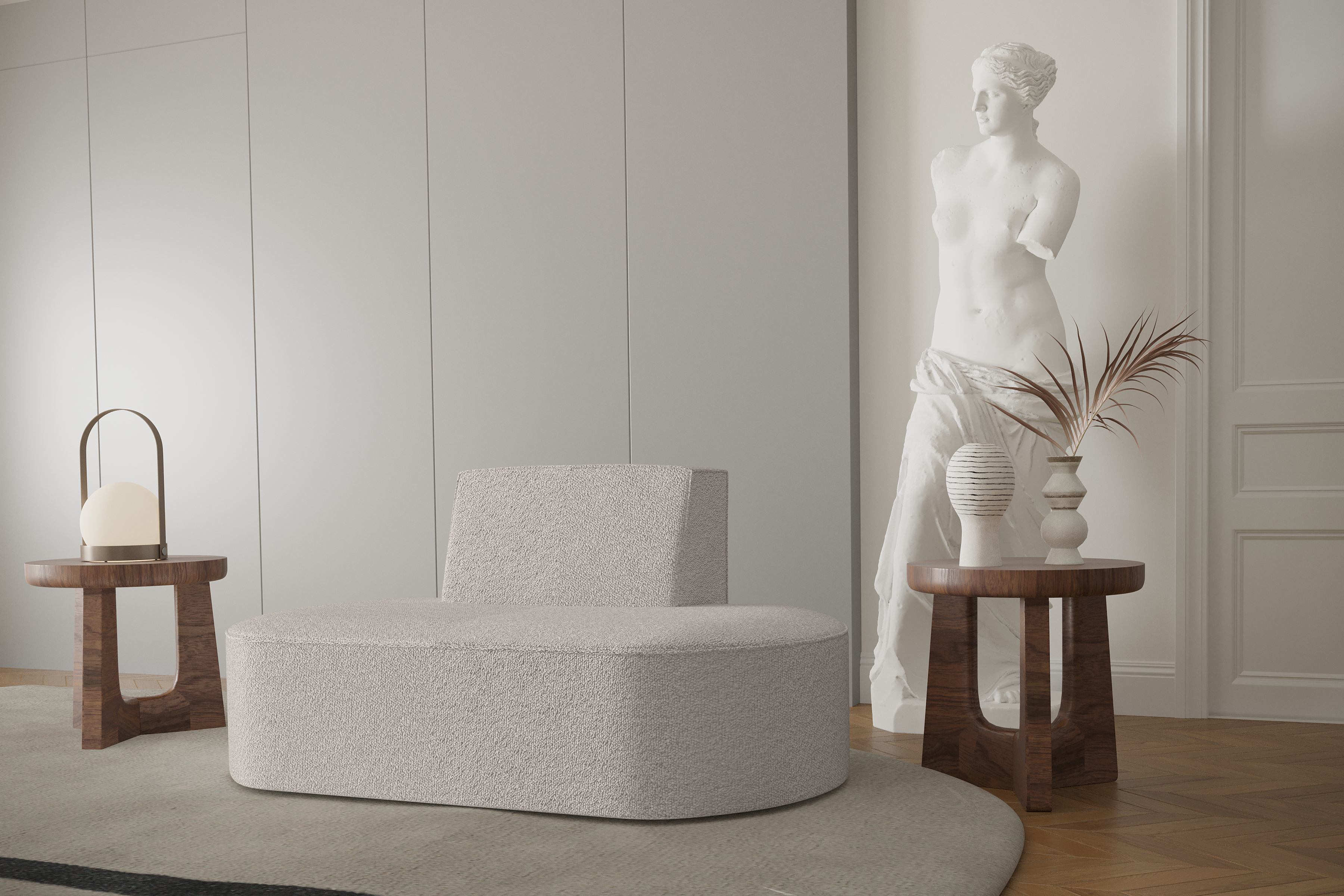 Sofa 1-Sitzer Dalia Beige Boucle
