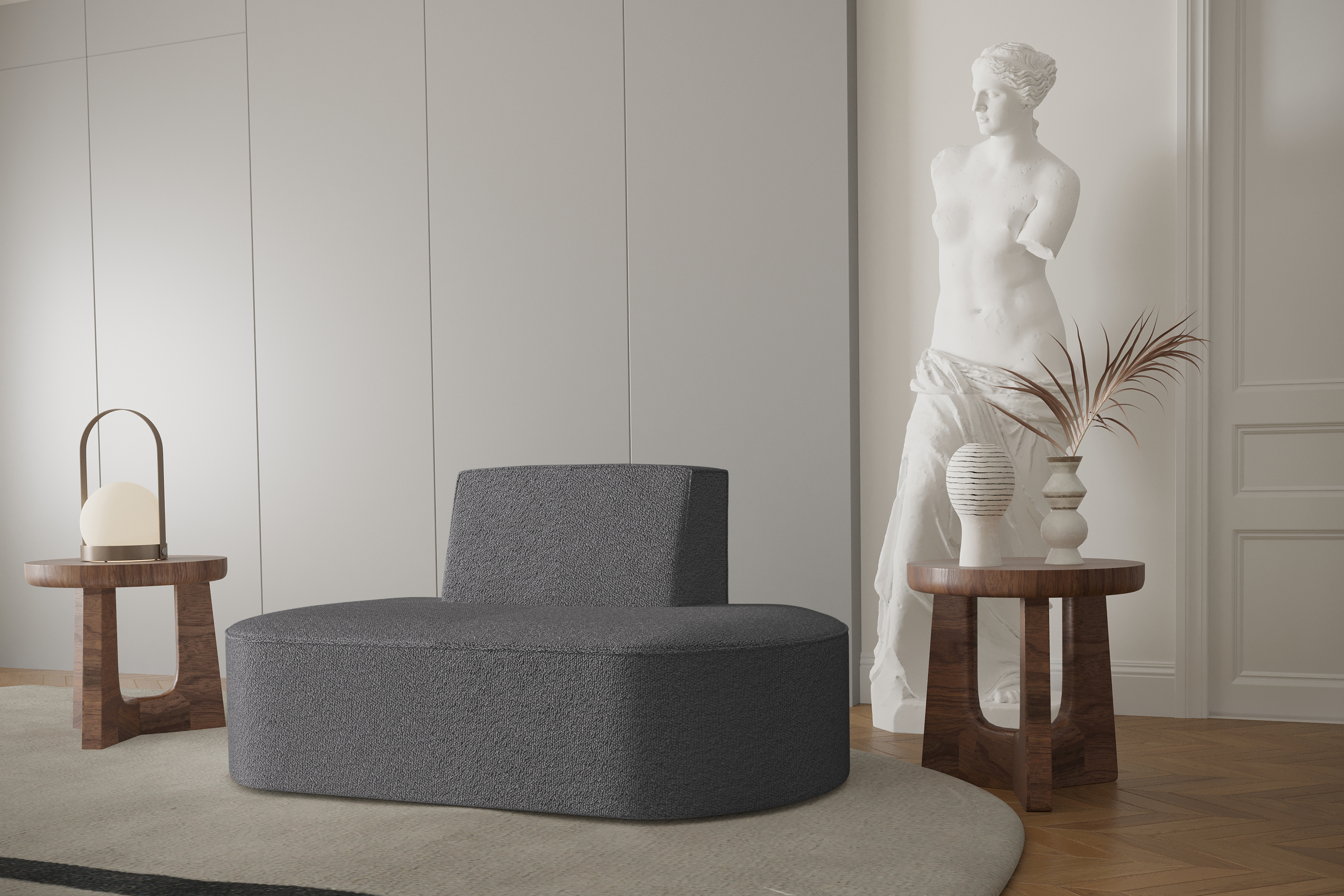 Sofa 1-Sitzer Dalia Graphite Boucle