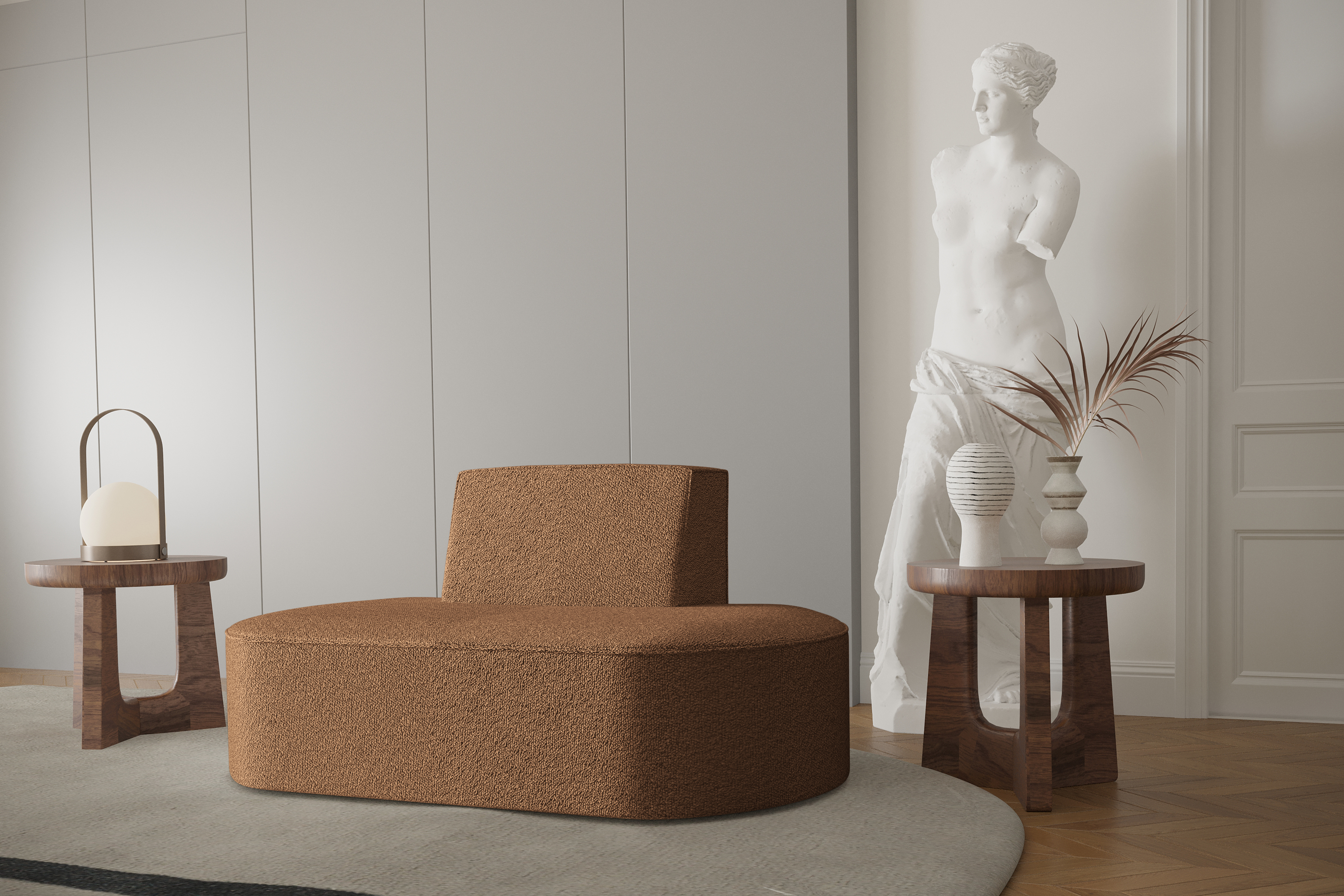 Sofa 1-Sitzer Dalia Inca Gold Boucle