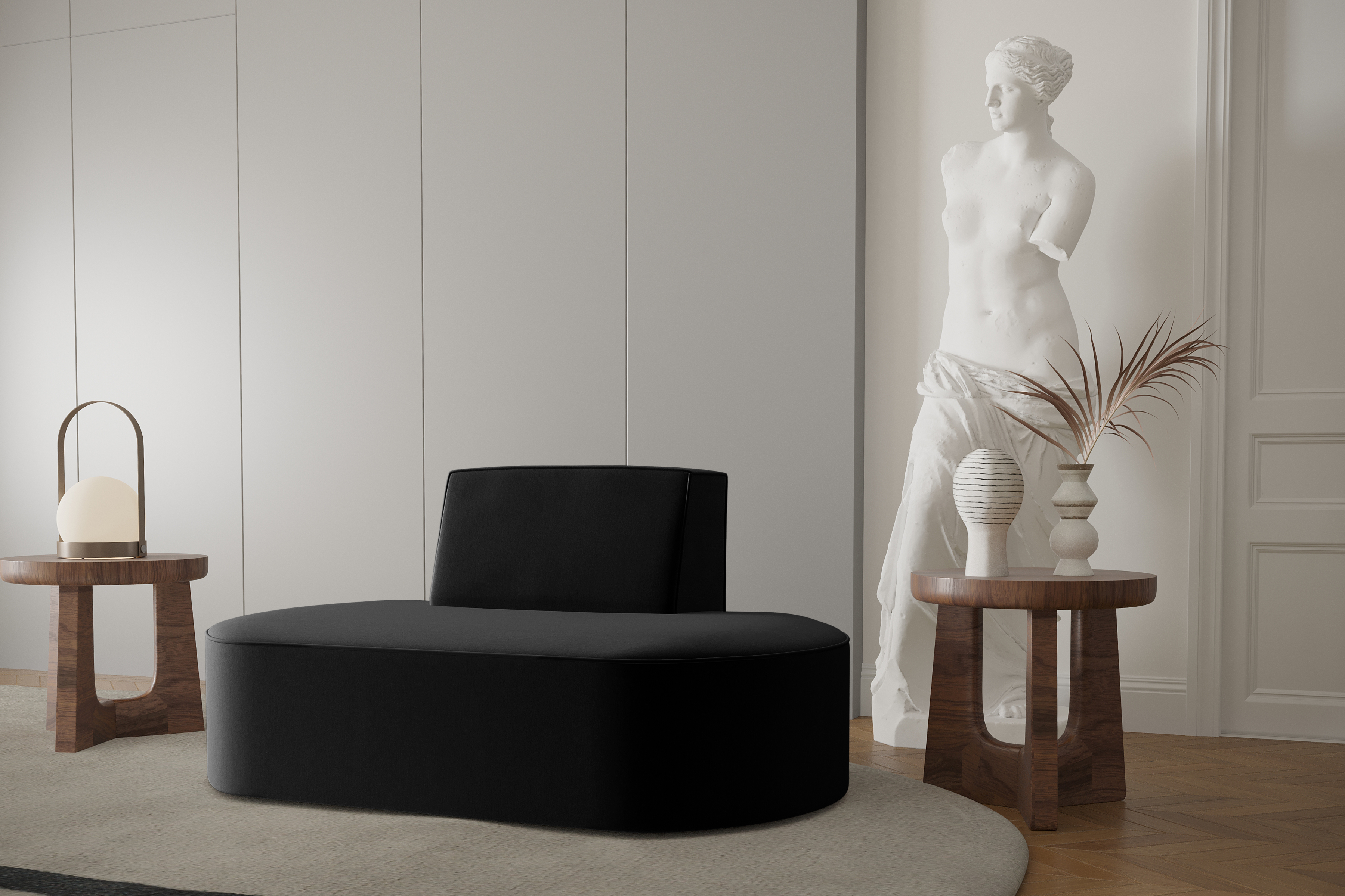 Sofa 1-Sitzer Dalia Schwarz