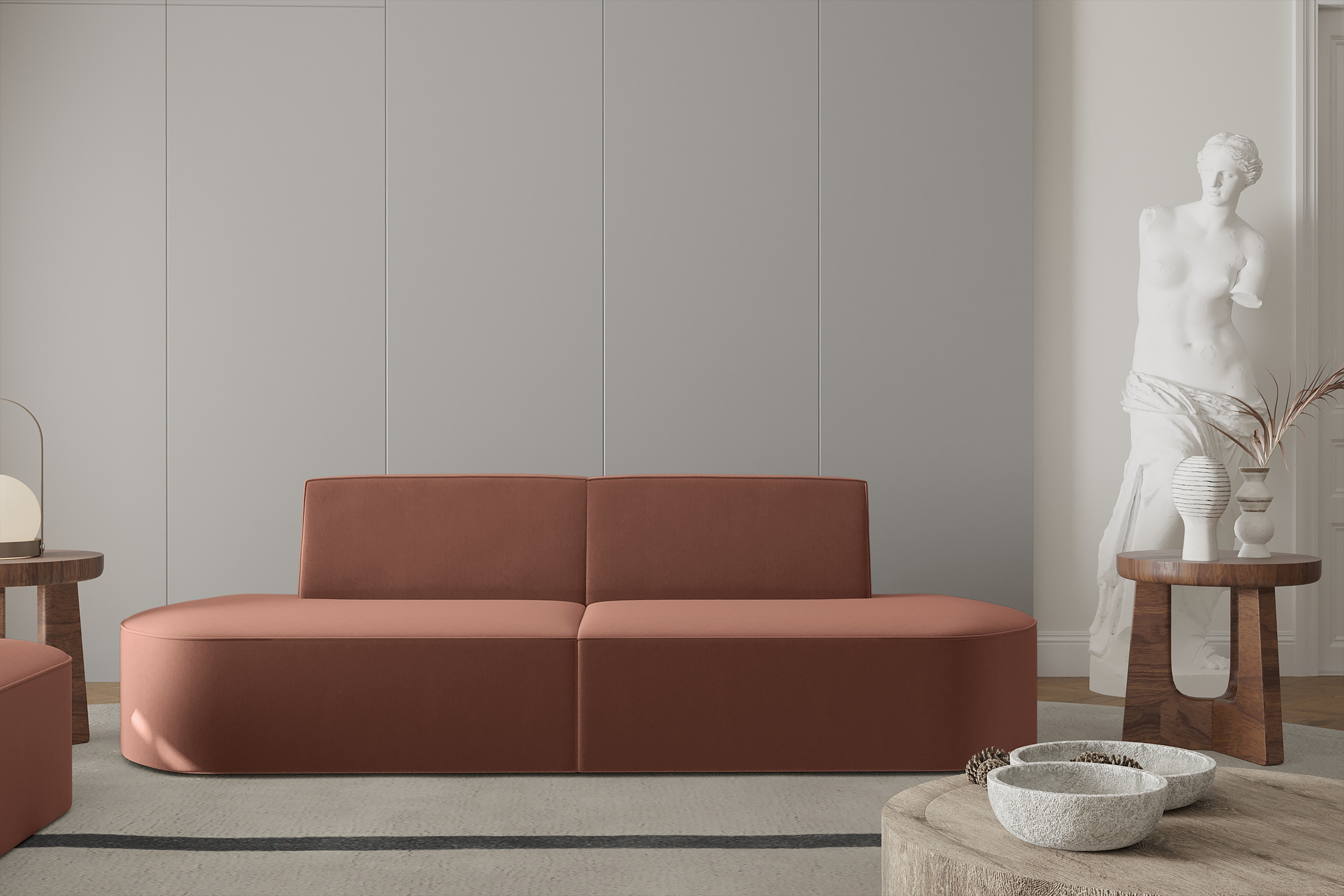 Sofa 2-Sitzer Dalia Rot