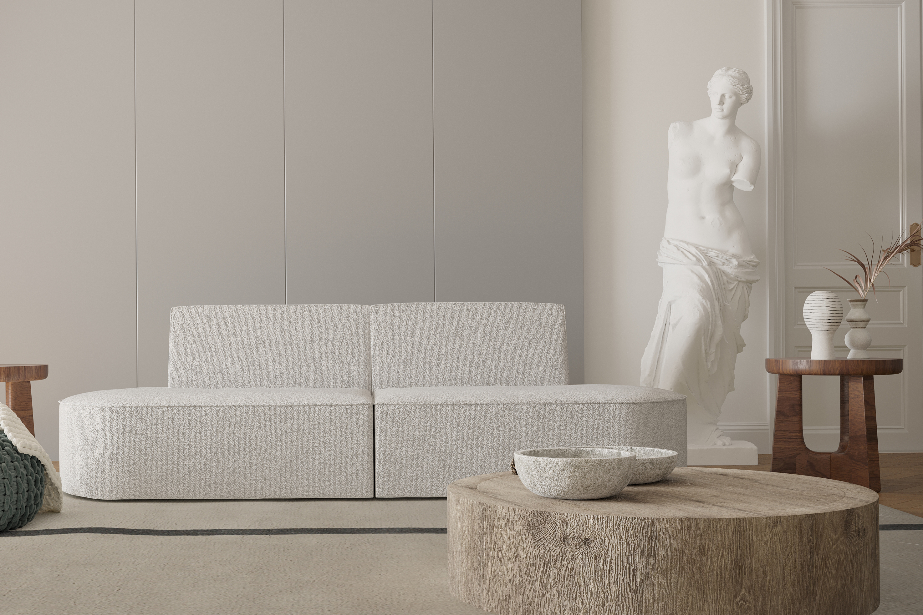 Sofa 2-Sitzer Dalia Creme Boucle