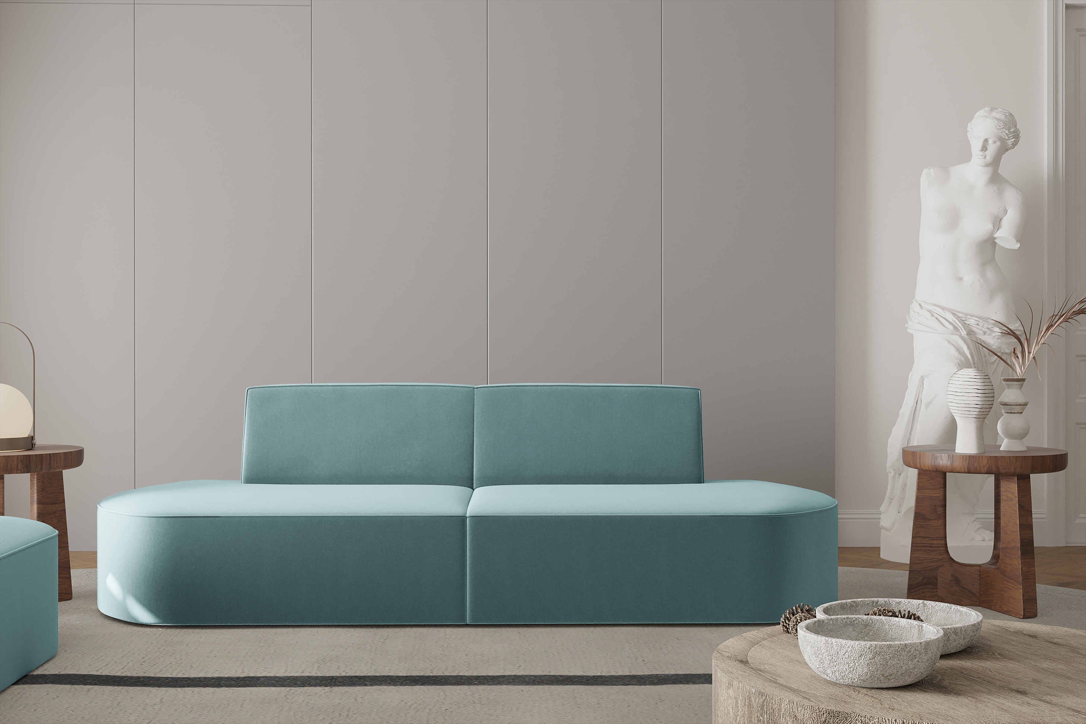 Sofa 2-Sitzer Dalia Blau