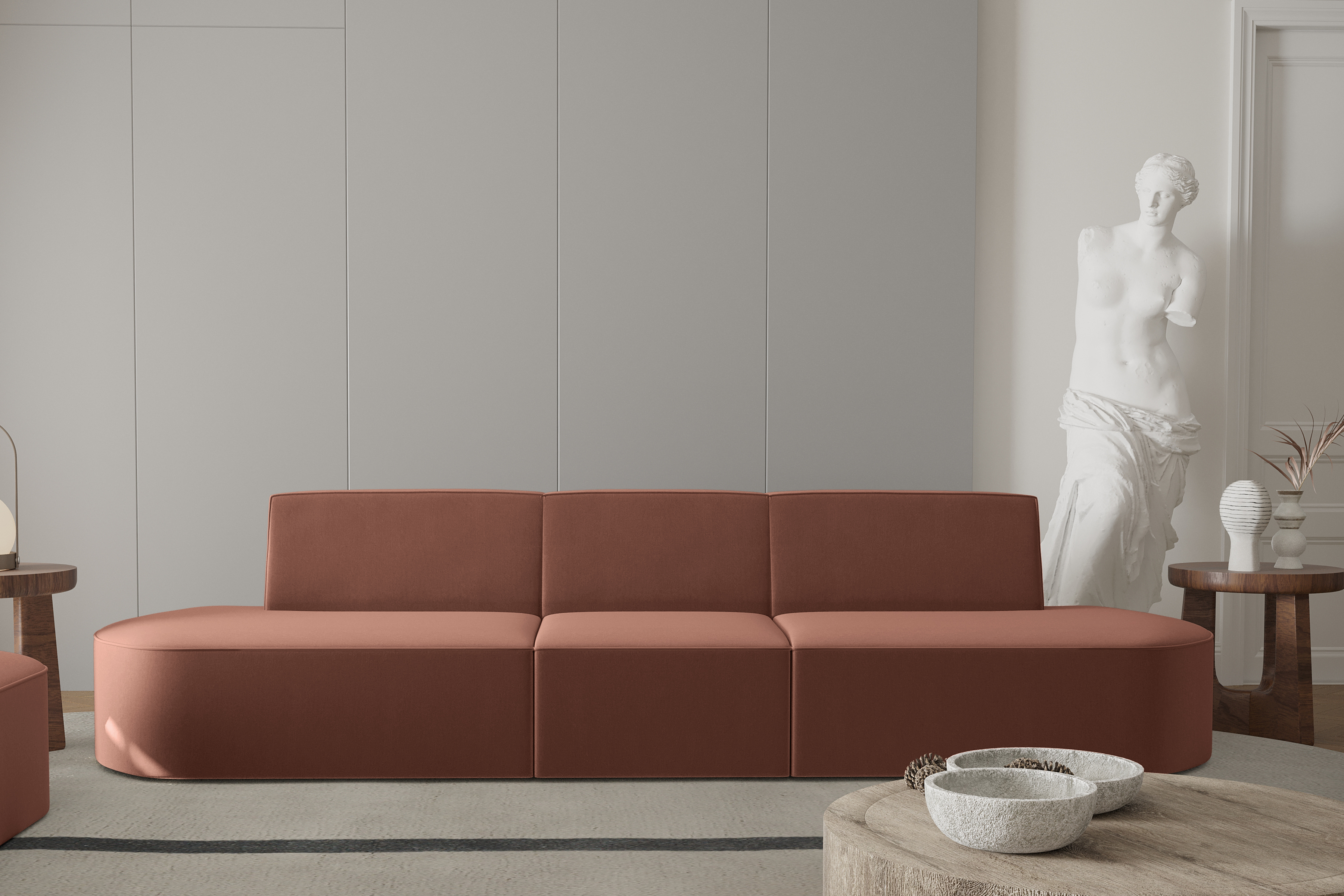 Sofa 3-Sitzer Dalia Rot